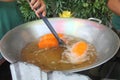 Unidentified person frying empanadas Royalty Free Stock Photo