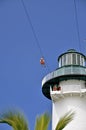 Leaving the tower on a zip-line Royalty Free Stock Photo