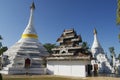 Unidentified person prays at the Wat Phra That Doi Kong Mu temple in Mae Hong Son, Thailand.