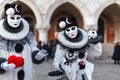 Unidentified person with Venetian Carnival mask in Venice, Italy on February Royalty Free Stock Photo