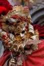 Unidentified person with Venetian Carnival mask in Venice, Italy on February