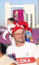 Unidentified Polish soccer fan before UEFA EURO 2012 match