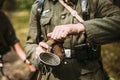 Unidentified re-enactor dressed as German soldier