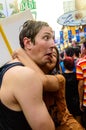 An unidentified reveller joins Songkran Day.