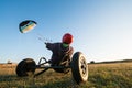 Unidentified rider on a kitebuggy