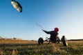 Unidentified rider on a kitebuggy