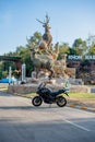 Unidentified rider with motorcycle Kawasaki versys 650 at chaing rai Thailand