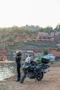 Unidentified rider with motorcycle Kawasaki versys 650 at Mae Hong Son, Thailand. 18 February 2023