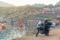 Unidentified rider with motorcycle Kawasaki versys 650 at Mae Hong Son, Thailand. 18 February 2023