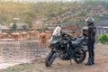 Unidentified rider with motorcycle Kawasaki versys 650 at Mae Hong Son, Thailand. 18 February 2023