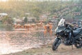 Unidentified rider with motorcycle Kawasaki versys 650 at Mae Hong Son, Thailand. 18 February 2023