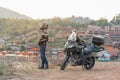 Unidentified rider with motorcycle Kawasaki versys 650 at Mae Hong Son, Thailand. 18 February 2023