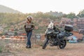 Unidentified rider with motorcycle Kawasaki versys 650 at Mae Hong Son, Thailand. 18 February 2023