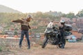 Unidentified rider with motorcycle Kawasaki versys 650 at Mae Hong Son, Thailand. 18 February 2023