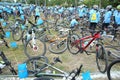 Unidentified riders in action during Bike for Mom event