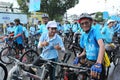 Unidentified riders in action during Bike for Mom event