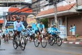 Unidentified riders in action during Bike for Mom event