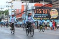 Unidentified riders in action during Bike for Mom event