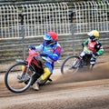 Unidentified riders participate at National Championship of Dirt Track
