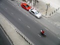 Unidentified riding by motorbike