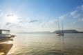 Unidentified sailboats participate in sailing regatta 12th Ellada Royalty Free Stock Photo