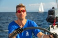 Unidentified sailors participate in sailing regatta 12th Ellada