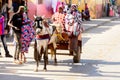 Unidentified Senegalese two women in traditional clothes sit in