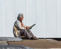 Unidentified Senior Japanese woman at Kofukuji Temple in Nara