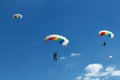 Unidentified skydiver on blue sky Royalty Free Stock Photo
