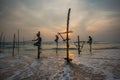 Stilt Fishermen Sri Lanka Traditional Fishing