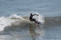 Unidentified surfer on the pacific coast in panama