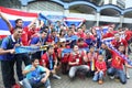 Unidentified Thai football fans in action