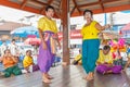 :Unidentified thai people show traditional korat music in Thao Suranaree monument