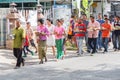 Unidentified Thai people in wedding parade at Thailand.