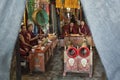 Unidentified Tibetan monks in the Buddhist Monastery of Samye, Tibet, China