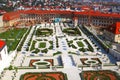 Unidentified tourists in Baroque Garden, Bratislava, Slovakia Royalty Free Stock Photo