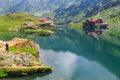 Unidentified tourists enjoy the sights of Balea Lake Royalty Free Stock Photo