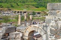 Unidentified tourists in Ephesus Ancient City in Turkey