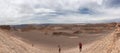 Unidentified tourists hiking in the Valle de la Luna in Atacama, Chile