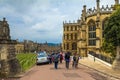 Unidentified tourists near St. George Chapel. Windsor. UK