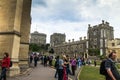 Unidentified tourists near St. George Chapel. Windsor. UK