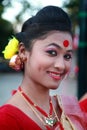 An unidentified traditional folk artist from Assam participate in the International folk art festival