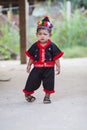 Unidentified traditionally dressed Hmong hill tribe child