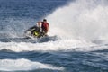 Unidentified Turkish man glides over the waves of the Mediterran