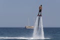 Unidentified Turkish man hovered above the water