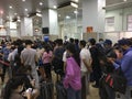 Unidentified Vietnamese citizens wait at the Moc Bai border point to be transported to a quarantine facility on the second day of Royalty Free Stock Photo