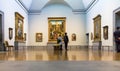 Unidentified visitors in one of the halls of the London National Gallery