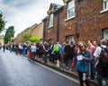 Unidentified visitors queuing in front of the Windsor Castle. UK