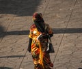 Unidentified woman with beautiful dress