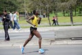 An unidentified woman runs in 27th Belgrade Marathon on April 27, 2014 in Belgrade, Serbia